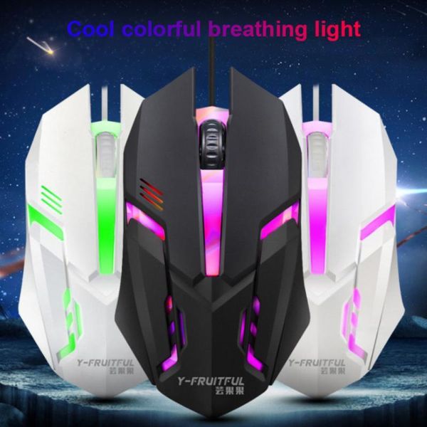 

mice ergonomic wired gaming mouse 7 colors led 2000 dpi usb computer gamer silent mause with backlight for pc lap