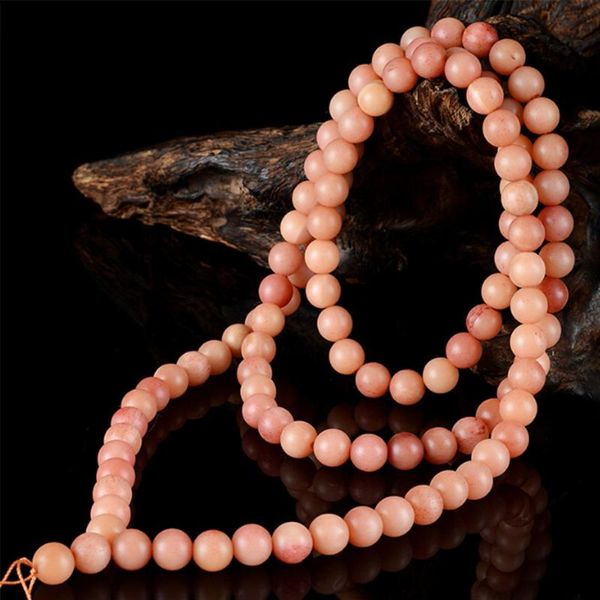 

beaded, strands natural camel bone round vertical lines light blood color 108 beads prayer mala strand bracelet for women or men diy jewelry, Black