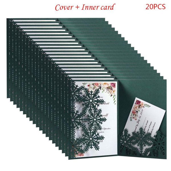 

greeting cards 20pcs/set snowflake invitations card delicate carved holiday christmas 449e
