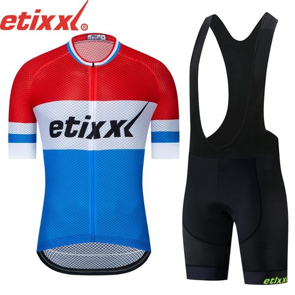 

racing sets etiixxl 2021 cycling jersey set road mountian bike clothing mtb bicycle sportswear suit clothes for mans, Black;blue