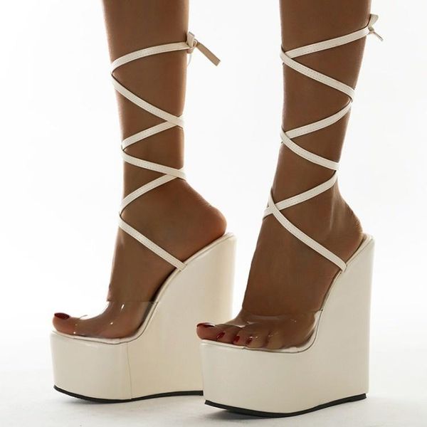 

sandals large 2021 summer wind simple slope heel high 35-42, Black