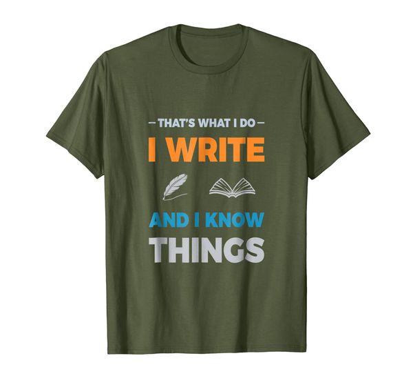 

writer tshirt "i write and i know things" men women t shirt, White;black