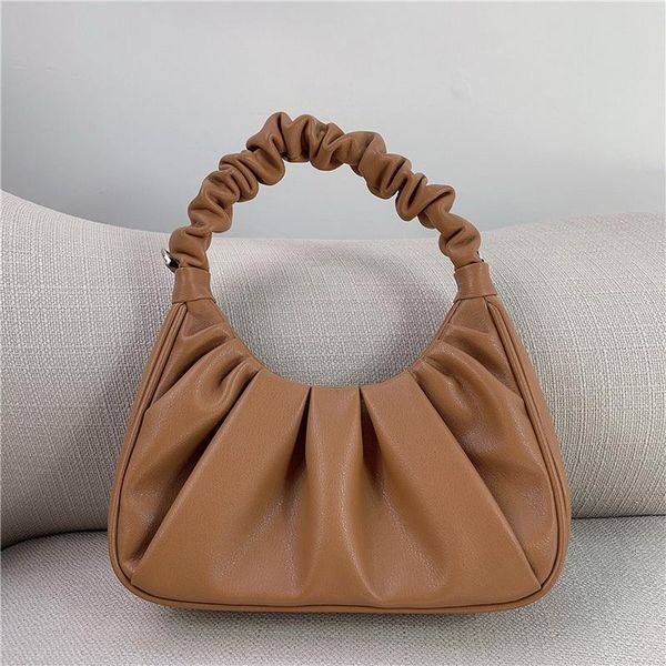 

trend women real leather cloud handbag small mini fold underarm messenger bag gilrs portable tote daily coin purse totes