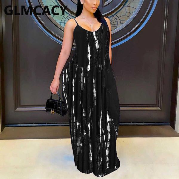 

spaghetti strap summer casual maxi dress 210702, Black;gray
