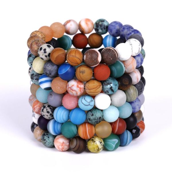 

stretch bracelet for women men 10mm round yoga beads charm bracelets fashion natural stone bangle jewelry, Black