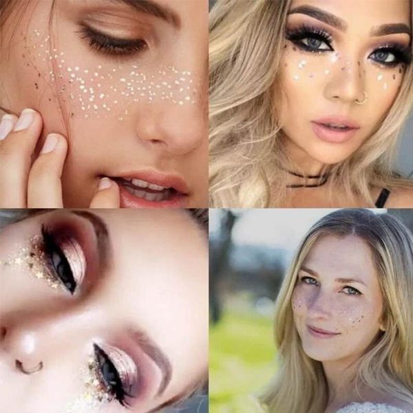 

temporary tattoos gold face tattoo sticker rhinestone fake stickers body glitter freckles waterproof flash party makeup