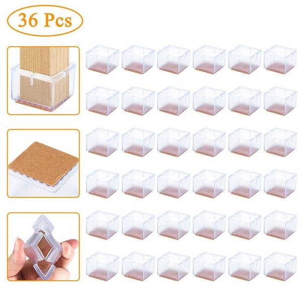 

chair covers 36pcs felt silicone table feet pad furniture leg cap floor sofa stool anti-skid cover