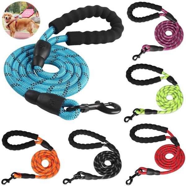 

dog collars & leashes 150cm reflective strong elastic bands traction rope training lead for small medium and large dogs supplies products