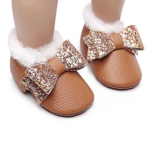 

first walkers kids baby girl boots shoes winter fashion children fringed butterfly-knot warm leather infant toddler