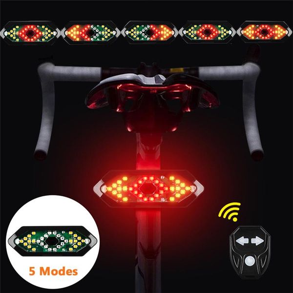 

bicycle light usb rechargeable cycling taillight with horn bike remote control indicator led rear seat lights
