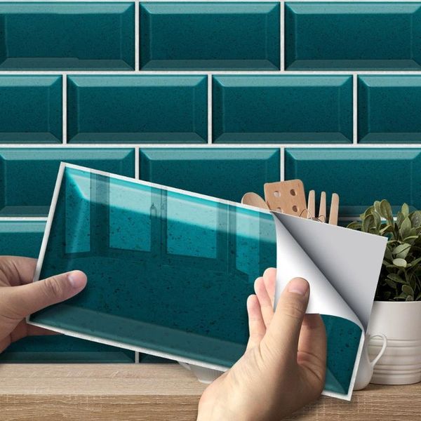 

wall stickers 27pcs 3d imitation turquoise tile diy self adhesive kitchen floor