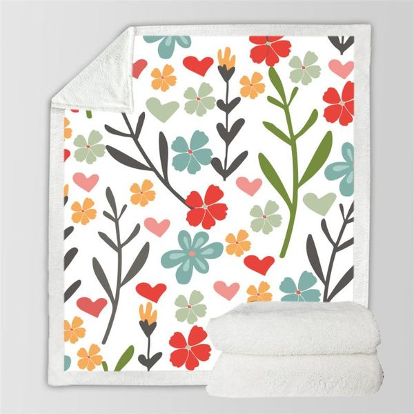 

flower sunflower funny character blanket 3d print sherpa on bed home textiles dreamlike style 06 blankets