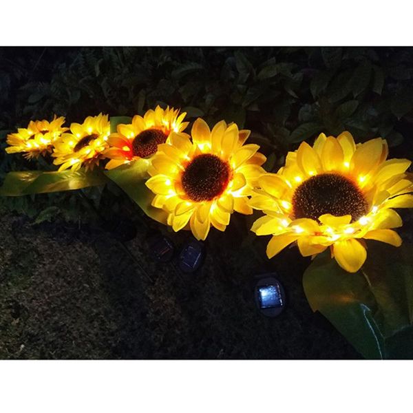 

lawn lamps 1/2pcs solar sunflower lights garden outdoor led flower lamp landscape light canq889