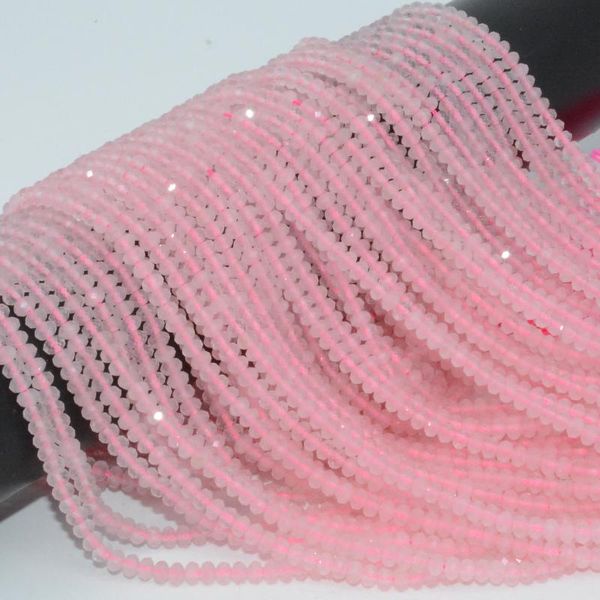 

other natural rose quartz faceted rondelle beads 4.2mm