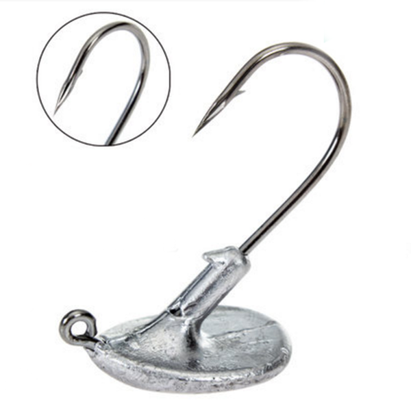 

fishing hooks 10pcs jig head set 3.5g-14g lead jighead fishhooks jigging hook unpainted worm circle for carp