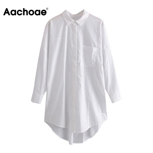 

Women Oversized White Blouse Batwing Sleeve Loose Casual Lady Tunic Tops Pleated Asymmetrical Long Shirt Female Blusas, Black;white