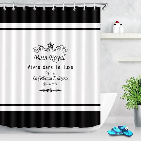 

shower curtains modern black white curtain bathroom screen polyester cloth crown simple bathtub home el decoration