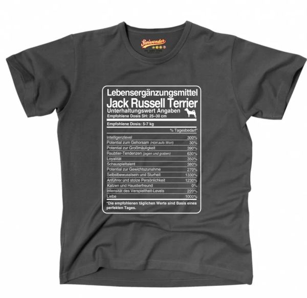 

T-Shirt Unisex dose Jack Russell Lives Supplements Men Dog Russel, Mainly pictures