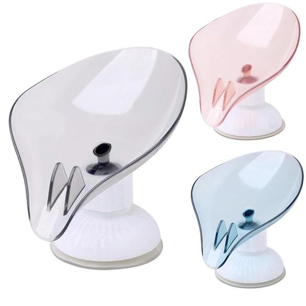 

soap dishes suction cup dish holder leaf-shape self-draining saver box not punched for shower bathroom kitchen accessories
