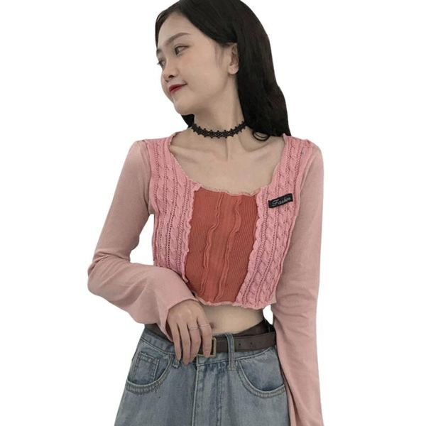 

women's t-shirt spring autumn ladies korean t shirt women tshirtÂ white fashion sweet o neck knitted long sleeve short