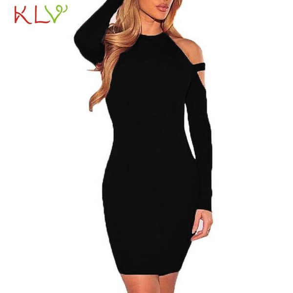 

bodycon dress women solid color mini fashion long sleeve party club dresses green female winter clothes vestidos 19nv casual, Black;gray