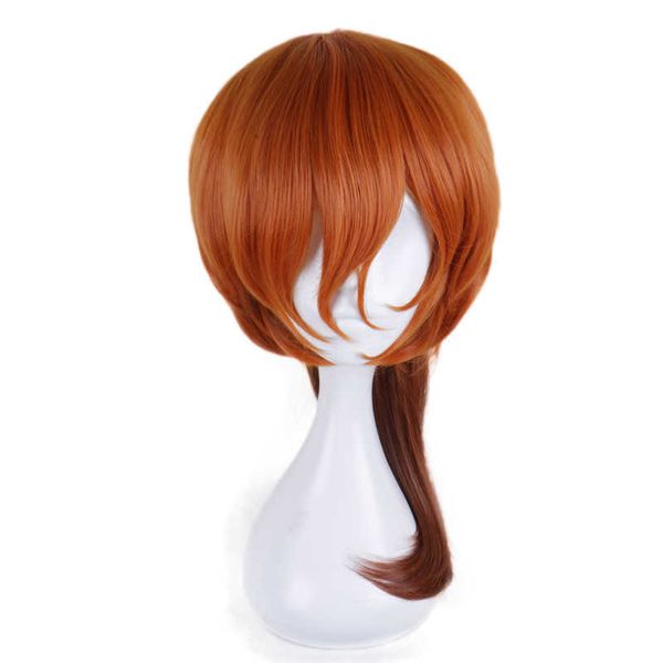 

anime bungo stray dogs chuya nakahara chuuya cosplay wig gradient short ponytail heat resistant hair role play costume wigs, Black