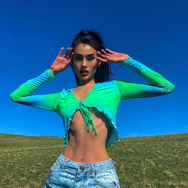 

women's t-shirt european and american fashion tie-dye suit spring/summer 2021 strap navel printing pants clothing, White