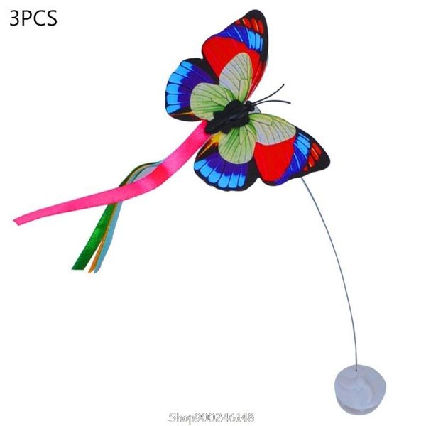 

cat toys 3pcs funny toy butterfly kitten electric flutter rotating refills teaser replacement s18 20 dropship
