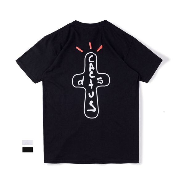 

travis scott tee ts same cactus foam print trendy short sleeve t-shirt, White;black