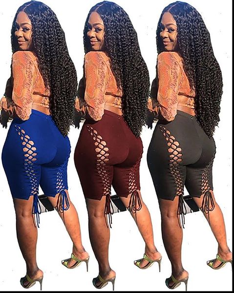 

summer womens short shorts ladies high waist women hollow out sweatpants jogger biker casual street gl9088, White;black