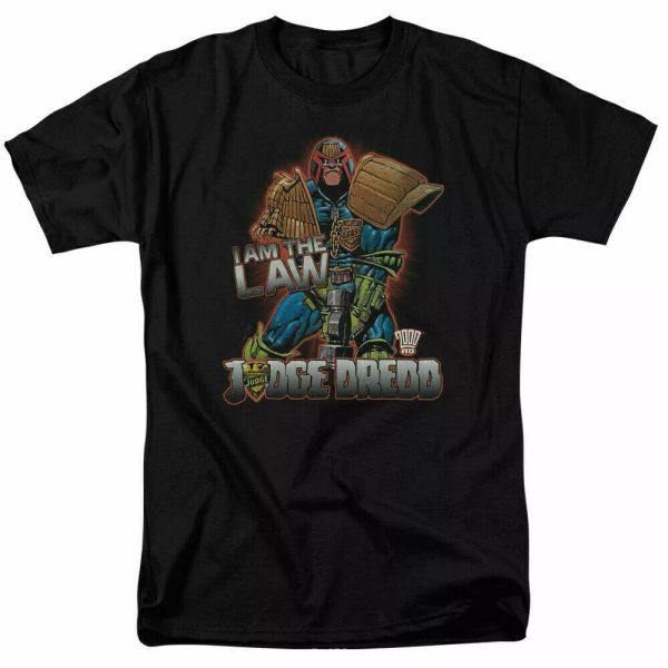 

Judge Dredd I Am The Law T Shirt Licensed Comic Book Tee Black, White;black