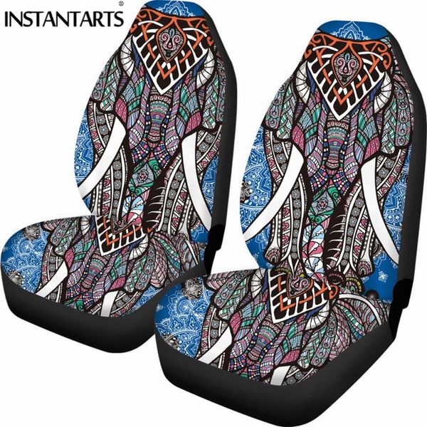 

car seat covers instantarts elephant colorful mandala print auto intorior front decoration sheet animal vehicle protector for