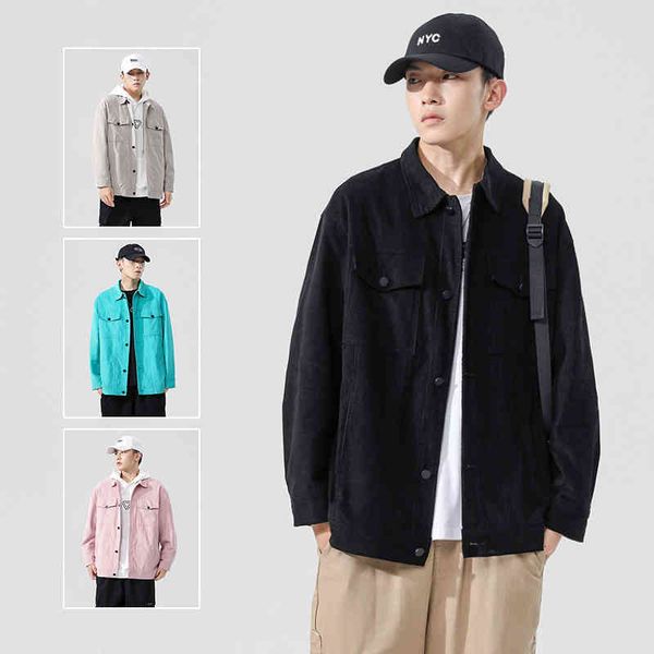 

autumn and winter new men's long sve korean fashion personality youth lapel work et, Black