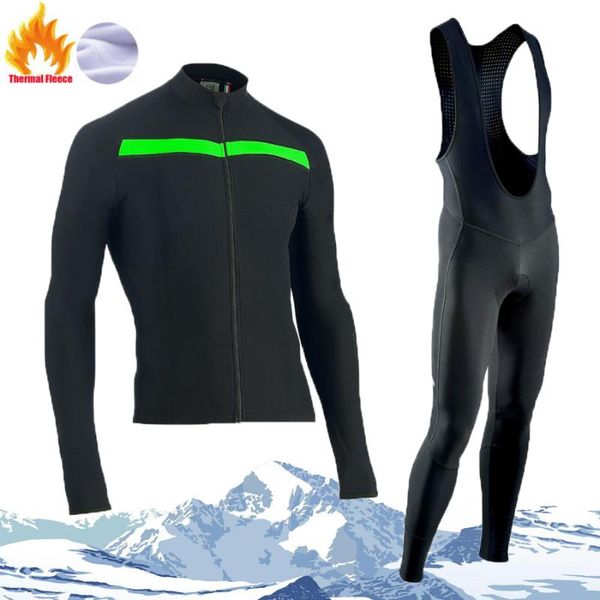 

racing sets 2022 winter cycling suit 19d gel bib set warm wool fleece ropa ciclismo invierno bicycle men triathlon bike jersey, Black;blue