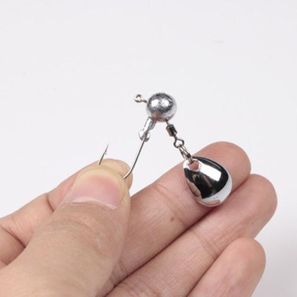 

fishing hooks 10pcs/lot crank jig head hook 2g4g spoon metal sequins add lead weight baits soft worm fishhook