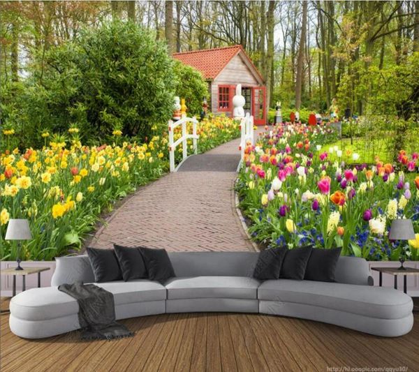 

wallpapers papel de parede beautiful garden path background wall 3d wallpaper mural,iving room tv bedroom papers home decor
