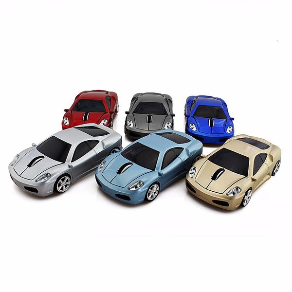 Moda 3D Mini Esportes Carro Mouse de USB 2.4GHz Racing Sem Fio Sport Car Wireless Mouse Mouse Optical Ratos Para Laptop / Computador Gadget