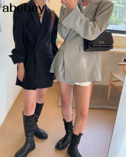 

women's suits & blazers spring autumn pockets jackets fashionable vintage oversize wild chic office lady nnd9, White;black