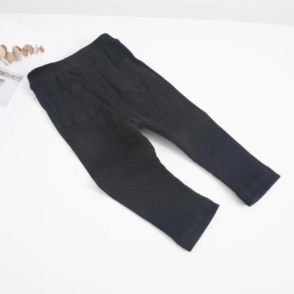 

trousers girls pants ribbed cozy skinny solid color kids for home, Blue
