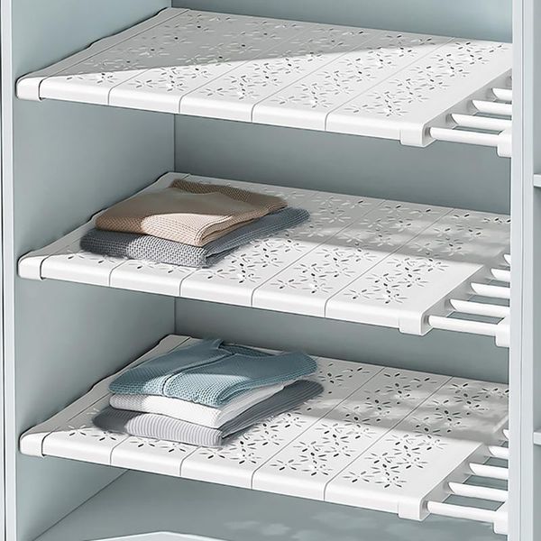 

hooks & rails adjustable closet organizer kitchen storage shelves space saving wardrobe wall mounted rack home appliance cabinet holder 1pc