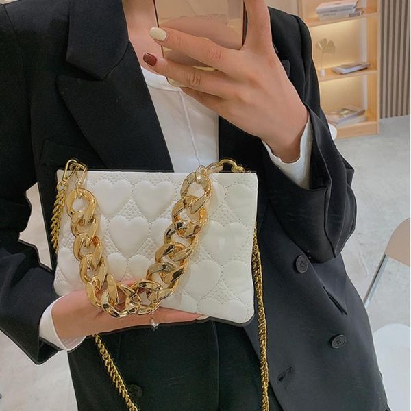 

evening bags korean fashion bag female 2021 love chain portable small square armpit simple single shoulder diagonal