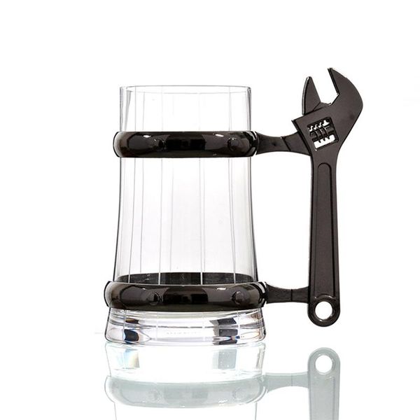 

wine glasses party barware 520ml large capacity crystal beer glass cup with black color wrench handle
