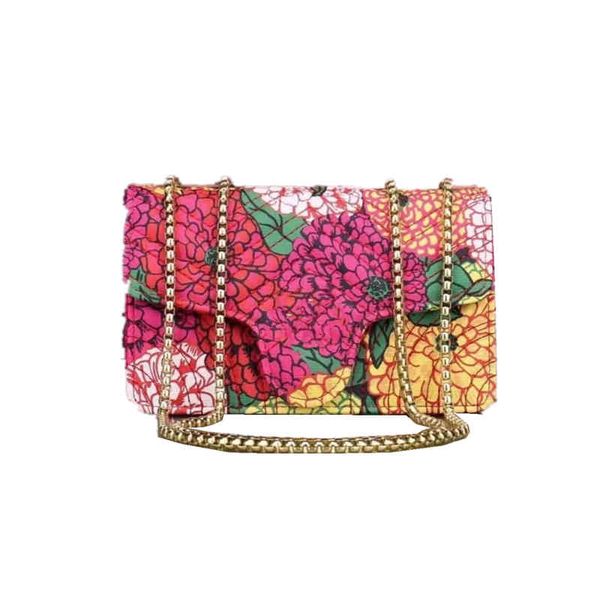 

new fashion european and american women bag chain messenger single shoulder printed small square handbag
