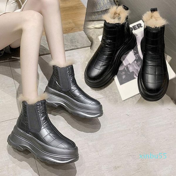 

boots platform sneakers winter warm shoes women snow female causal black ankle