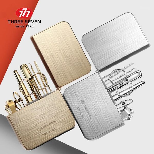 

seven/777 manicure set pedicure kit nail clippers fingernail cutters toenail scissors travel grooming case 7in1 art kits1