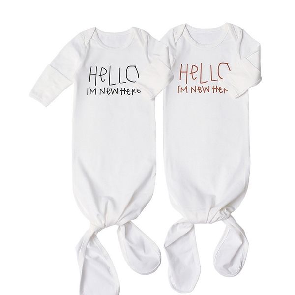 

baby cotton sleep bag funny letter hello i am hear long sleeve sleeping bags 210619