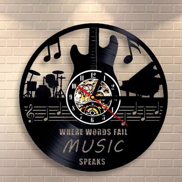 

large cd record wall clock 3d hanging clocks antique modern design watches retro home decor christmas gift