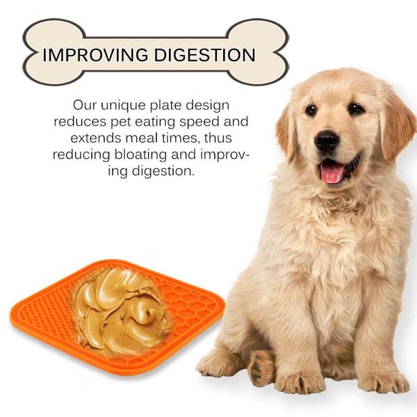 

cat beds & furniture 2 pcs silicone dog bowl toy peanut butter lick pad sucker wall slow eating pet feeder supplies