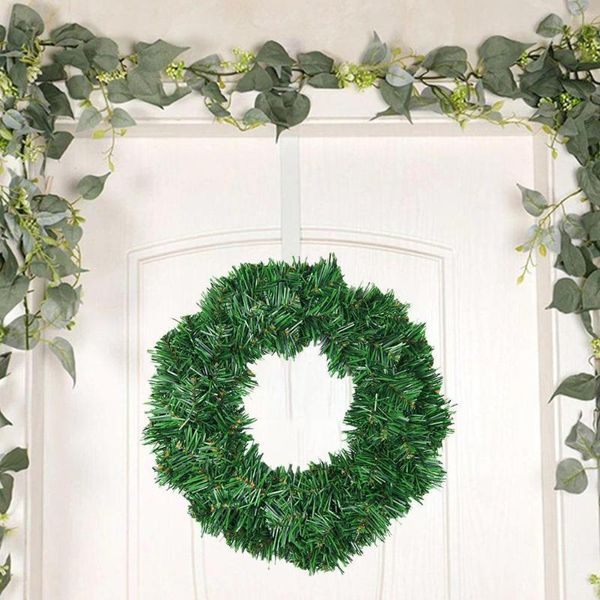 

decorative flowers & wreaths 1 pcs green artificial pine wreath garland for front door window fireplace christmas decoration a8n5