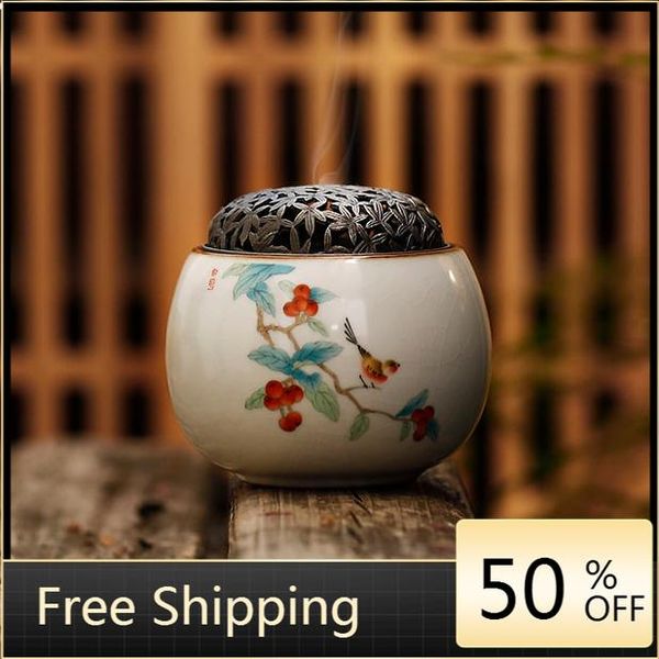 

fragrance lamps ceramic incense burner holder cover home mosquito zen decoration diffuser wierrook meditation 50xl